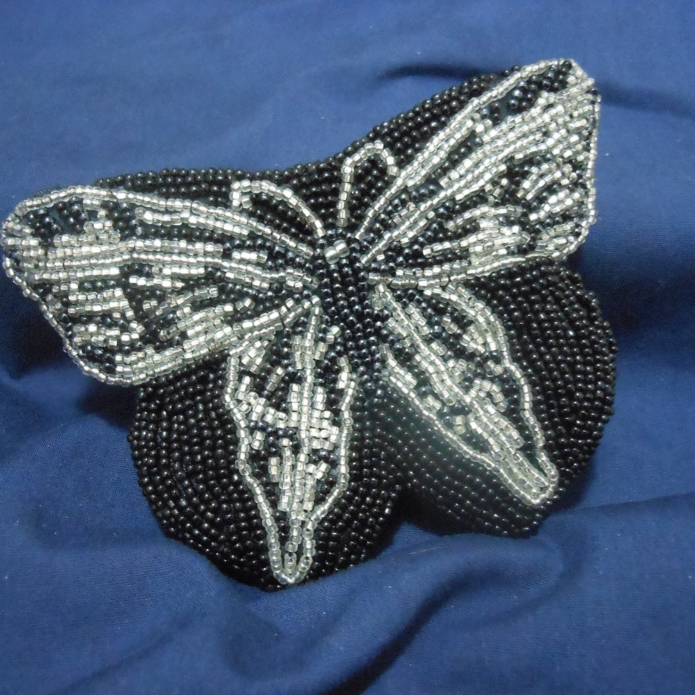 Neimen Marcus black Butterfly shaped coin purse